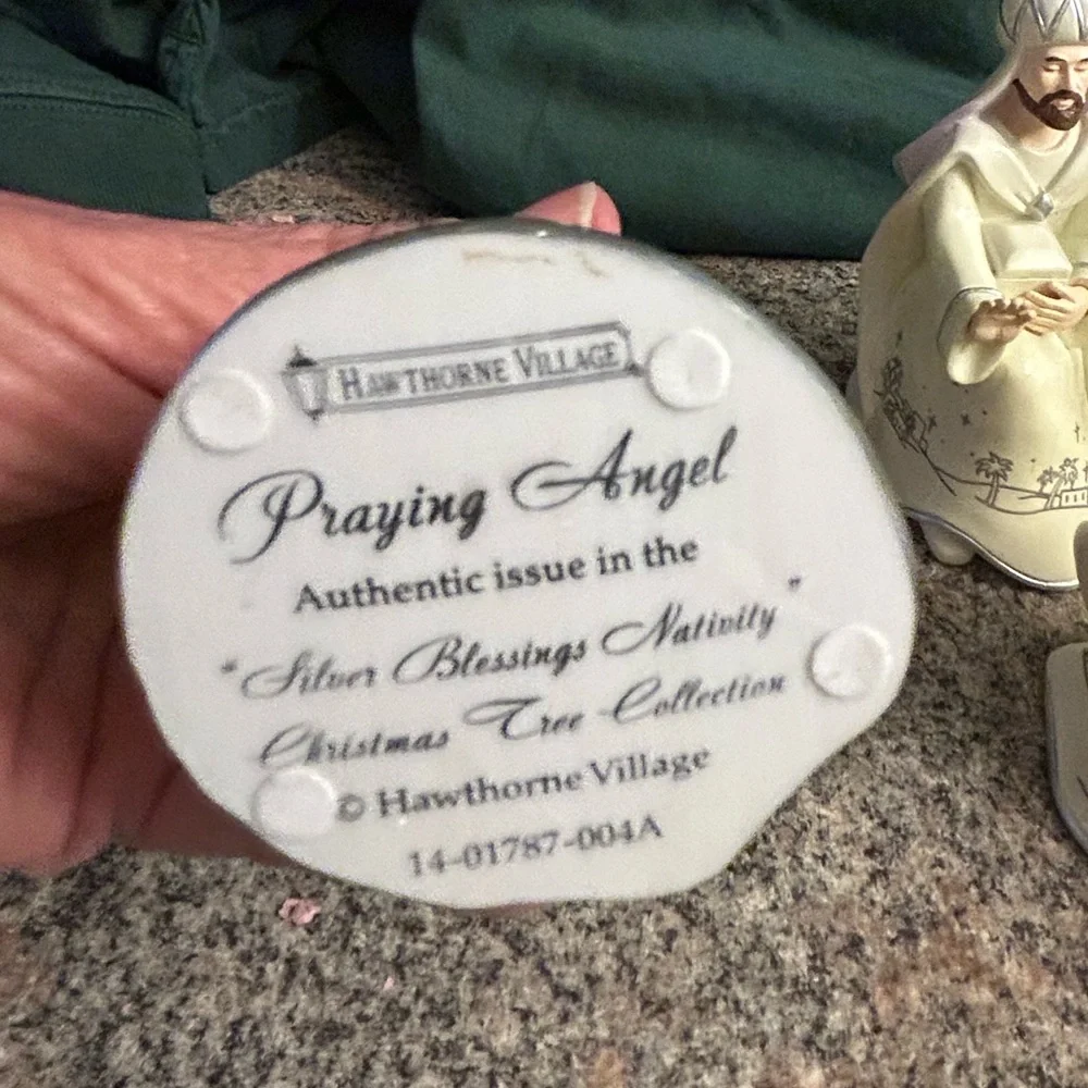 50%off w❤️ Hawthorne Village Silver Blessings Christmas Nativity Set of 6  flaw